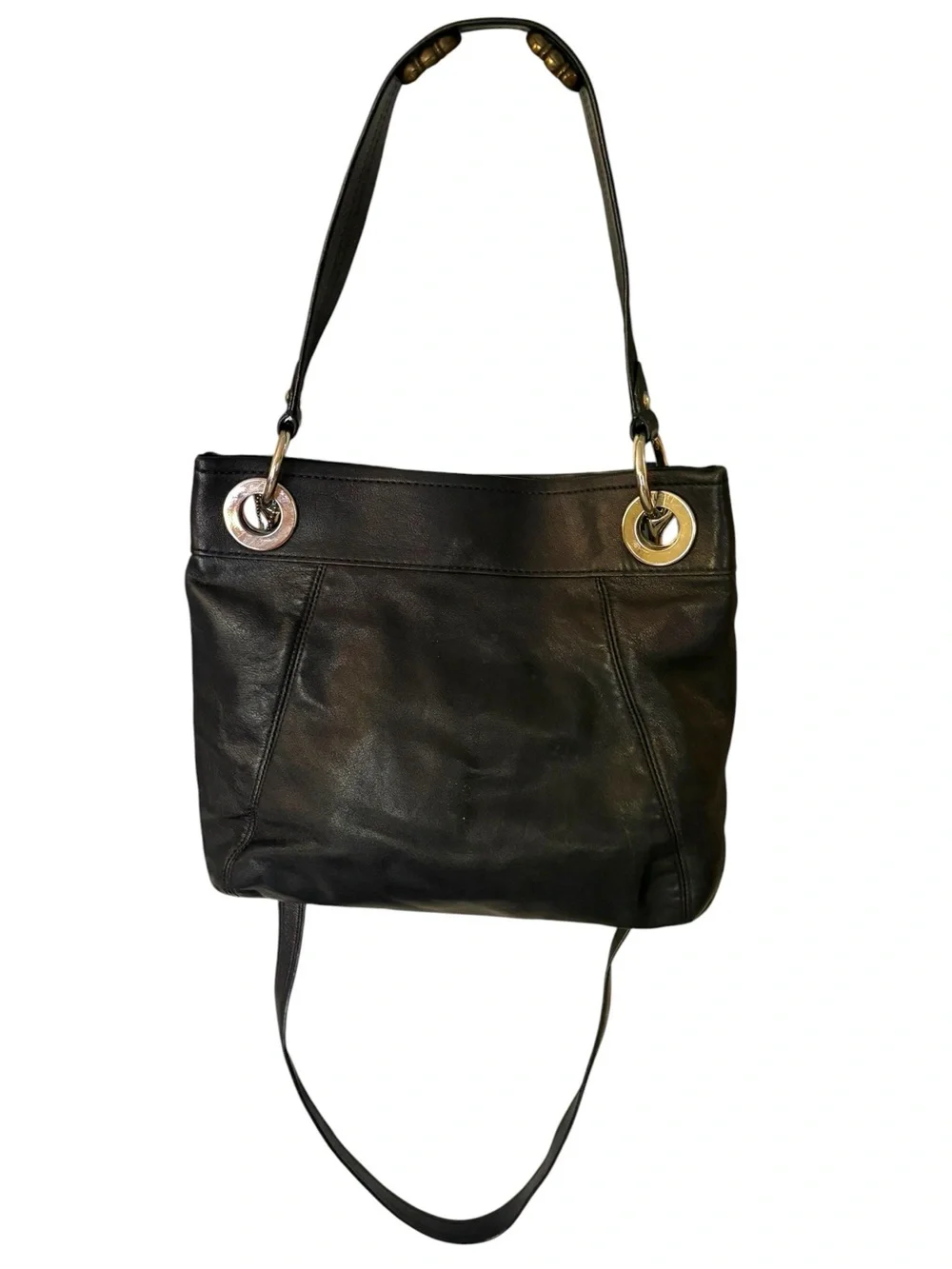 COACH Ashley Hippie Y2K Black Leather Shoulder Bag Crossbody - F17605